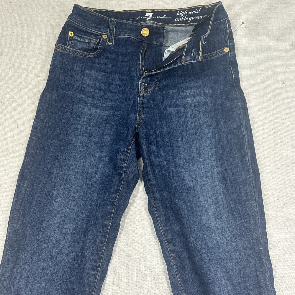 7 For All Mankind Women's Jeans 24 high Waist Ankle Gwenevere Blue Denim